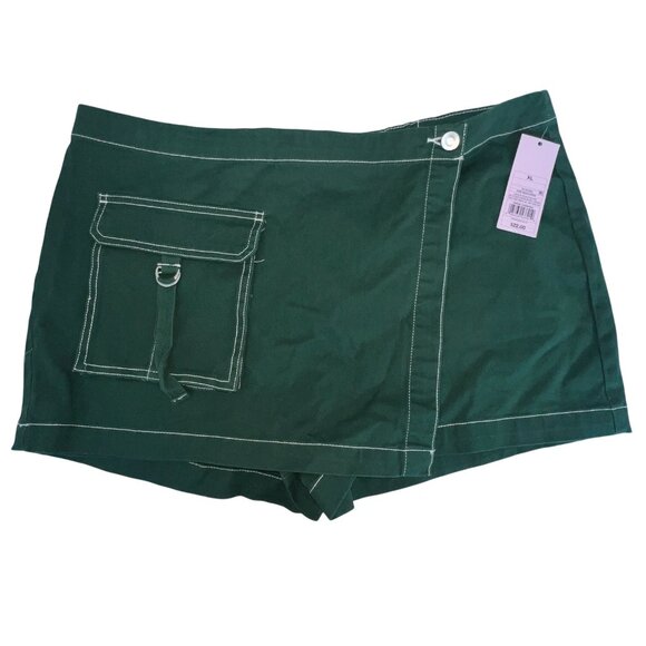 wild fable Pants - Wild Fable Utility Wrap Green Shorts With Pockets & Button Closure Womens Sz XL